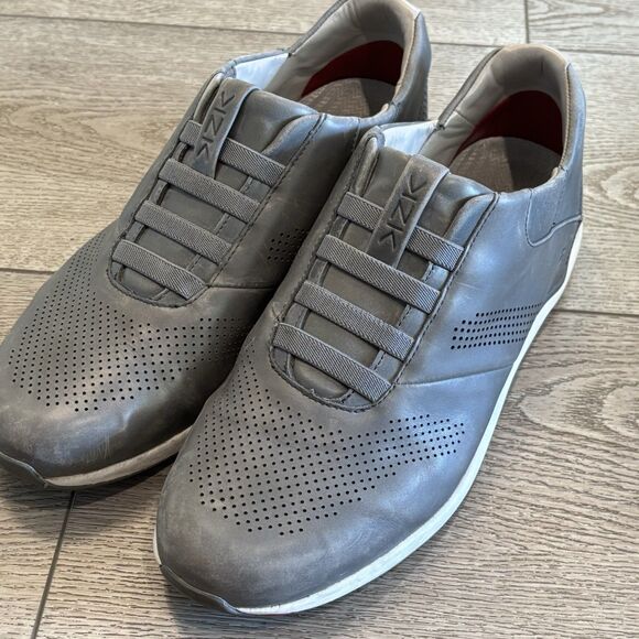 Kizik Boston Gray Leather Slip On Leather Sneakers Shoes Men's Size 11M M0101CG - Picture 1 of 8